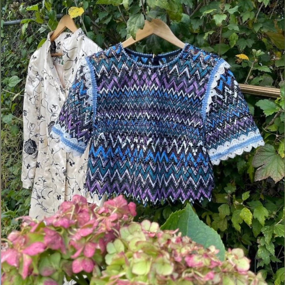 Saloni Ophelle Chevron Lace Blouse